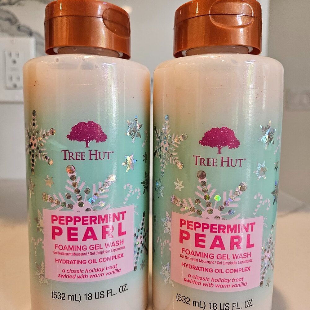 Tree Hut Peppermint Pearl Foaming Gel Wash - Two (2) 18 oz bottles - BRAND NEW!!